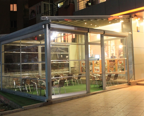 Kuşadası Tente Pergola, Şeffaf Stor Modeli 1 Kuşadası Tente Pergola, Şeffaf Stor Modeli 1